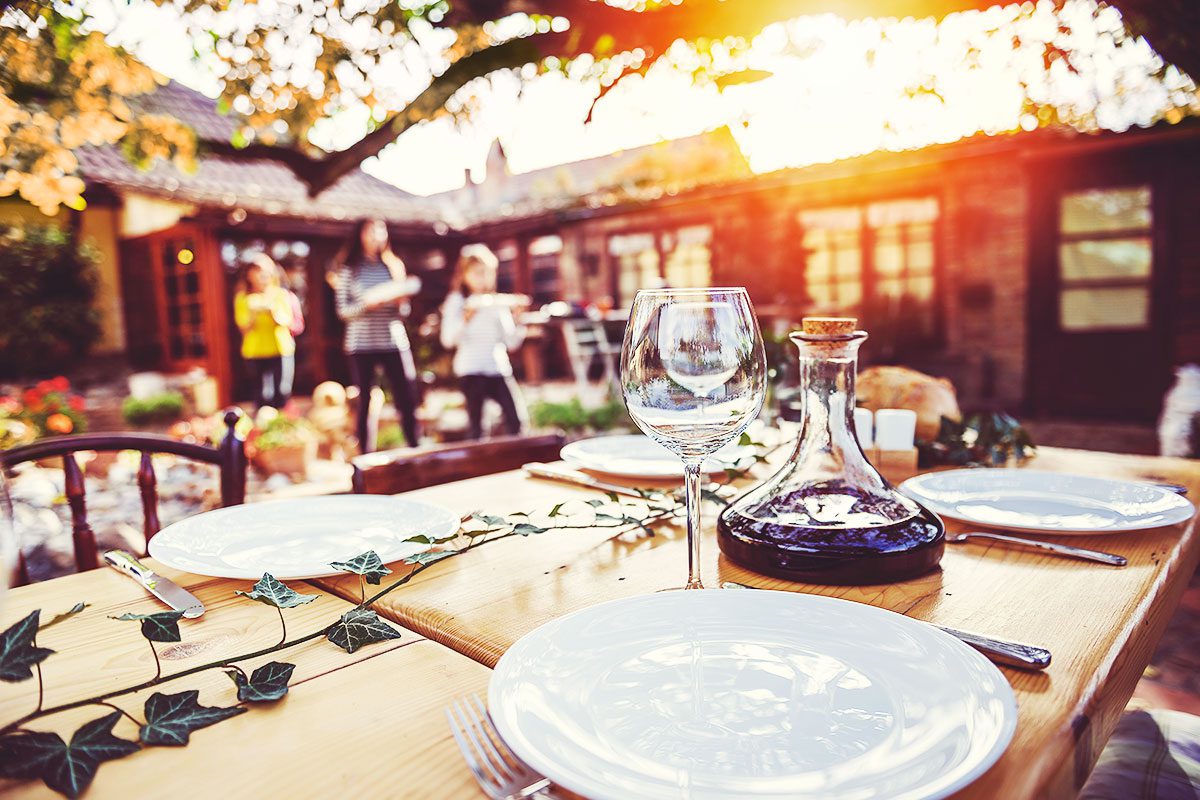 11Family eating outside autumn